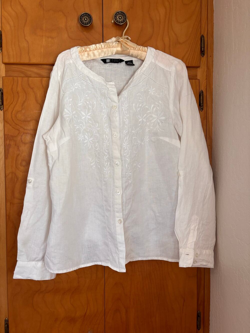 Carol Little Linen Embroidered Blouse